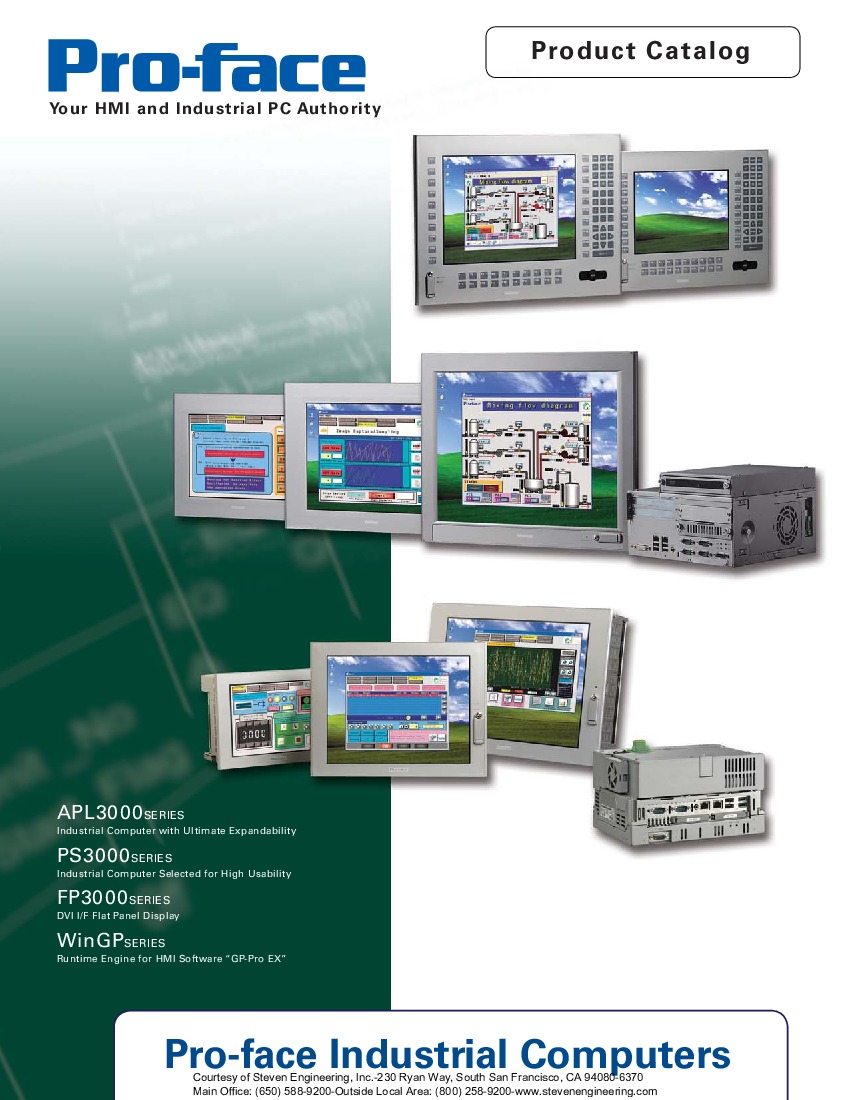 First Page Image of Pro-Face Product Catalog APL3000-BA-CD2G.pdf